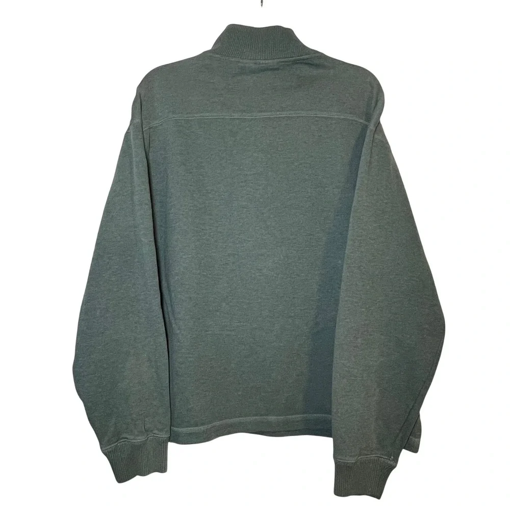Jos A Bank Mens Quarter Zip Pullover Sweater Sage‎ Green 100% Cotton Large